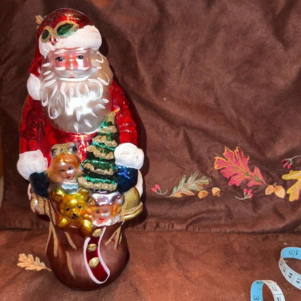 🐈‍⬛ 11” Mercury glass Peschka Santa table top decor